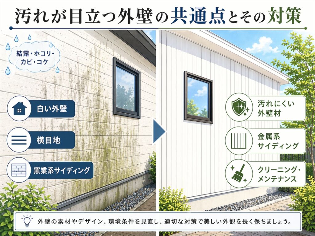 汚れが目立つ外壁の共通点とその対策