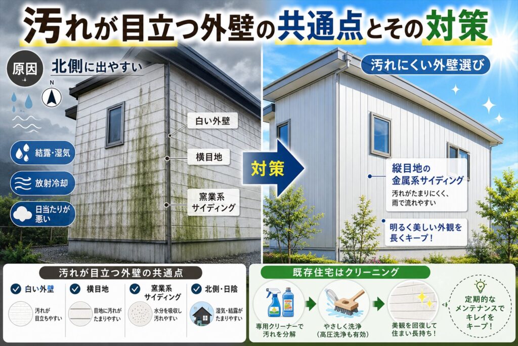 汚れが目立つ外壁の共通点とその対策