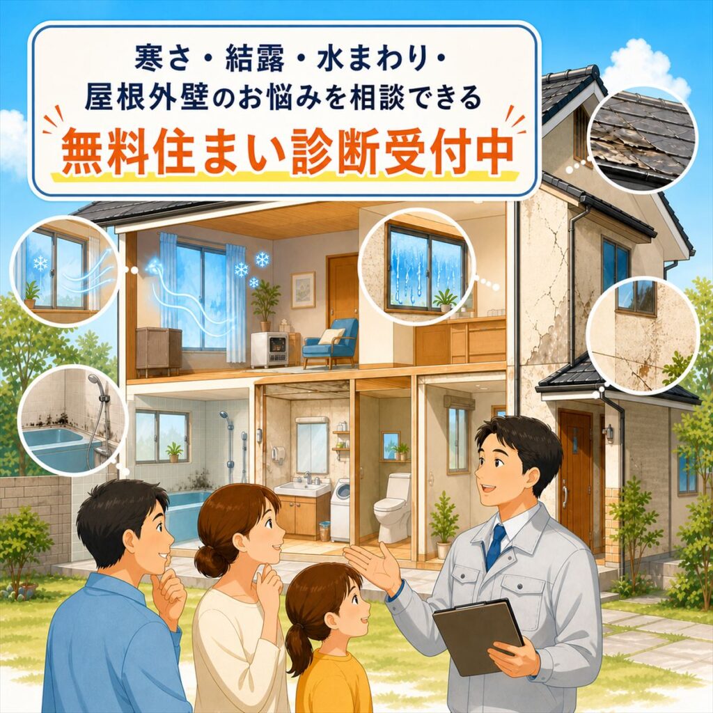 寒さ・結露・水まわり・屋根外壁のお悩みを相談できる無料住まい診断